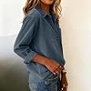 Camisa de pana con botones para mujer, chaqueta con bolsillos en el pecho 5