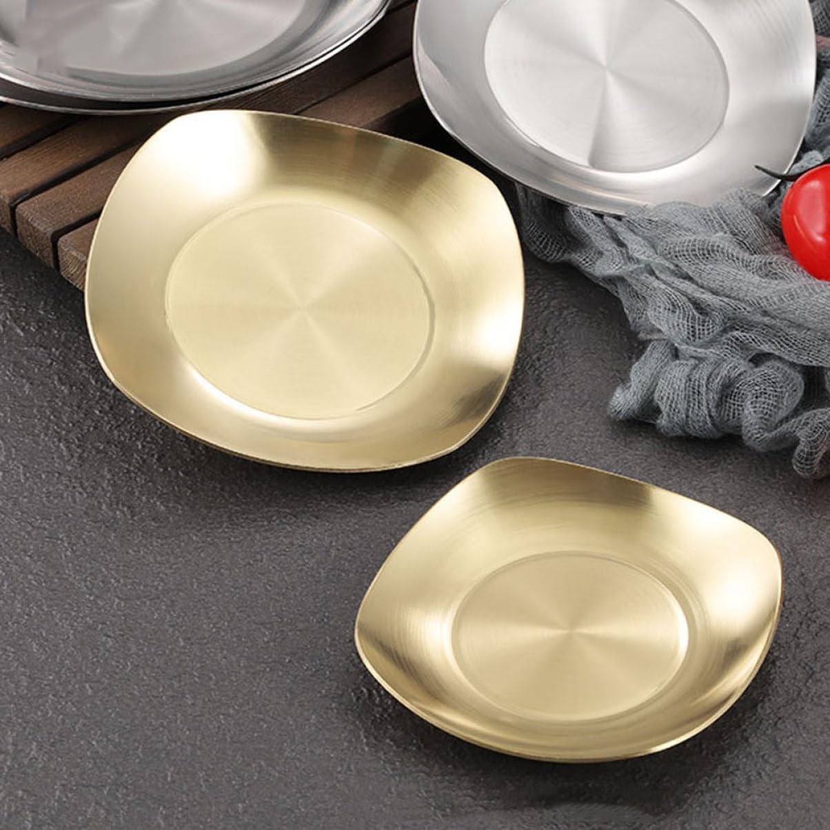 ULTECHNOVO 1pc Stainless Steel Sauce Dish Seasoning Plate for Side Dishes Easy to Clean Dipping Plate for Home Restaurant Buffet and More