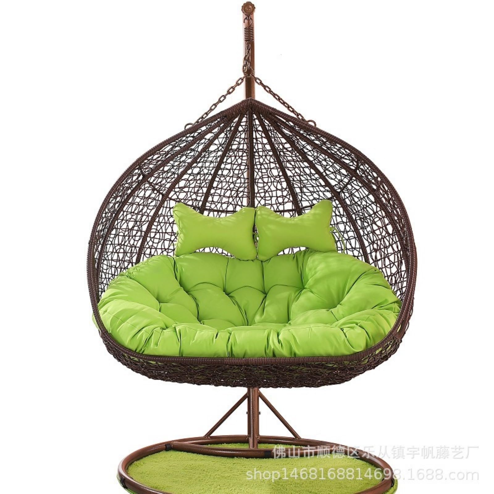 Silla colgante de huevo para 2 personas, cojín redondo grande, lavable y almohadillas gruesas para uso en interiores y exteriores