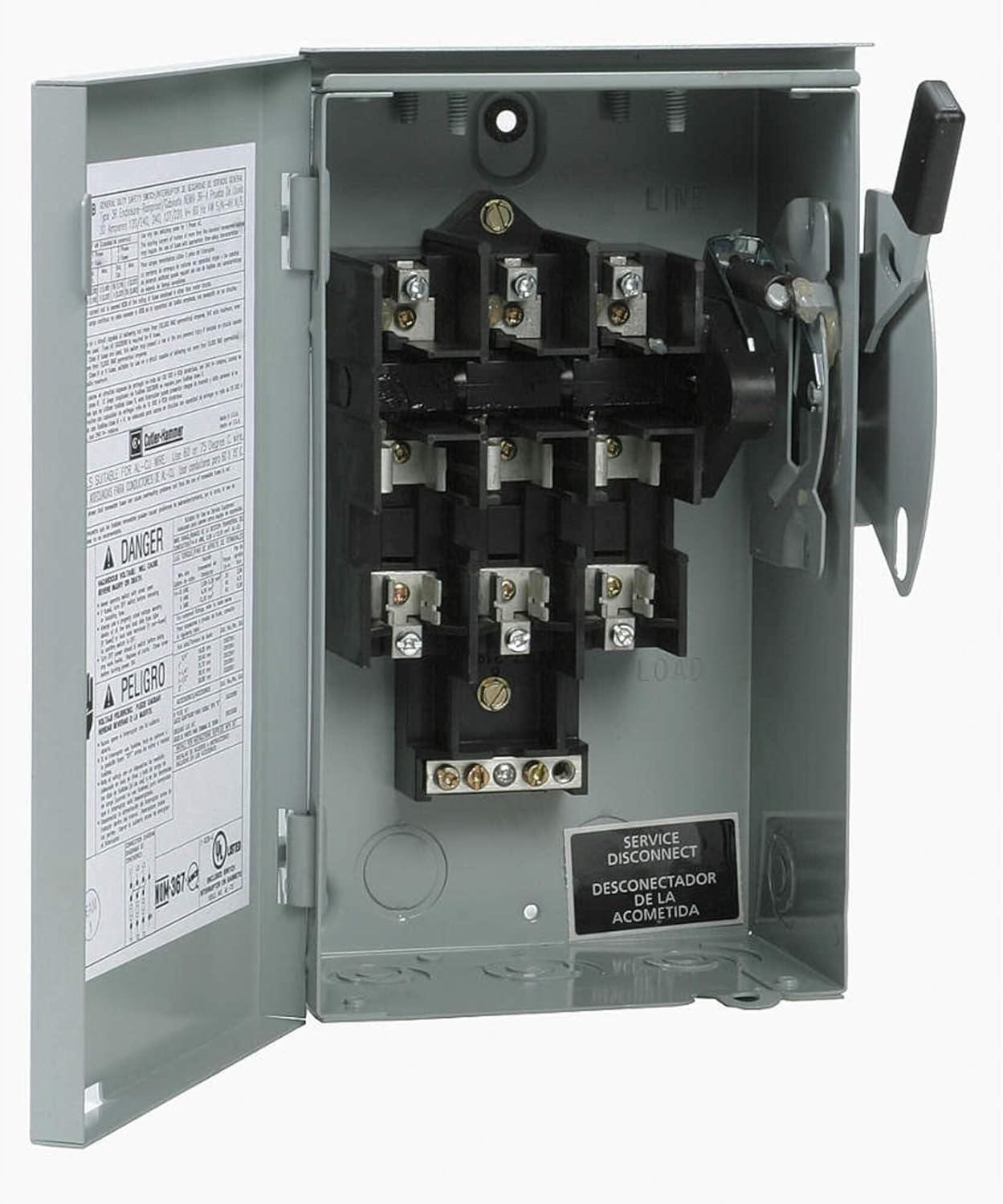 Eaton DG322URB Safety Switch, 60A, 3P, 240V, Type DG, Non-Fusible, NEMA 3R, Color