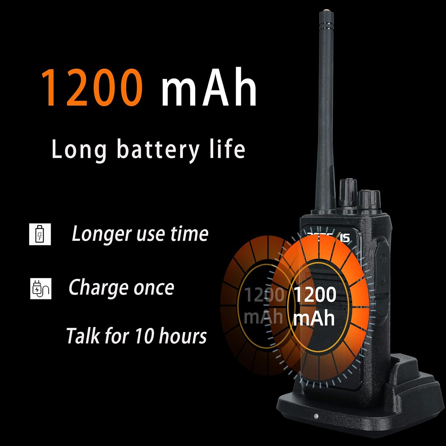 Retevis RT17 Walkie-Talkies for Adults Long Range,Portable 2 Way Radio with Earpiece and Mic,Rechargeable Two Way Radios with USB Charging Base, for Industrial Jobsite Restaurant Commercial(10 Pack) : Electronics