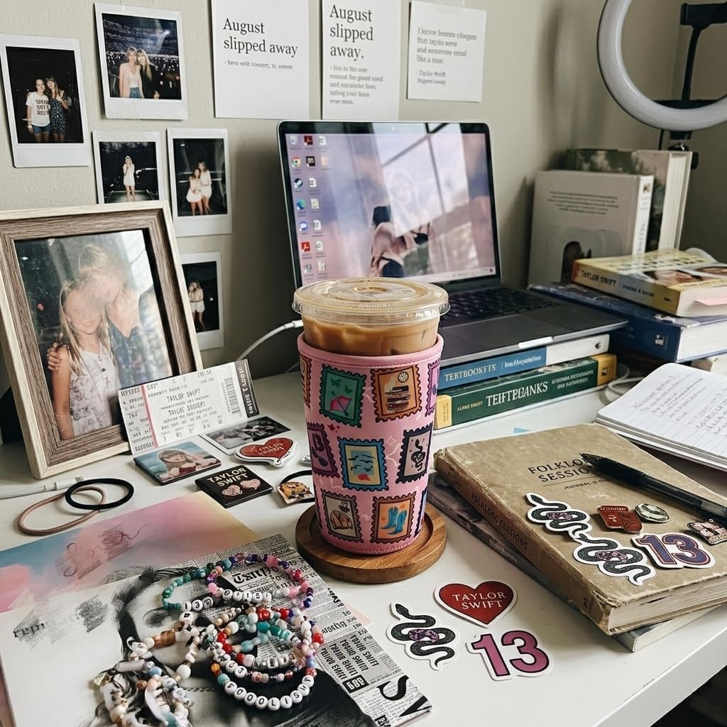 Era Inspired JavaSok Iced Coffee Sleeve, Insulated Neoprene Cup Sleeve, Beverage Accessories for Women, Girls (22-28oz)