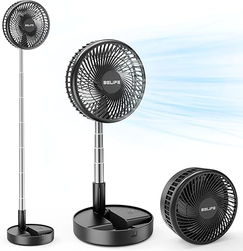 Miniatura 9 de Belife X8 Ventilador Portátil, Ventilador Oscilante Operado por Batería de 7200mAh Sin Cable, Ventilador de Escritorio y Piso Recargable por USB con