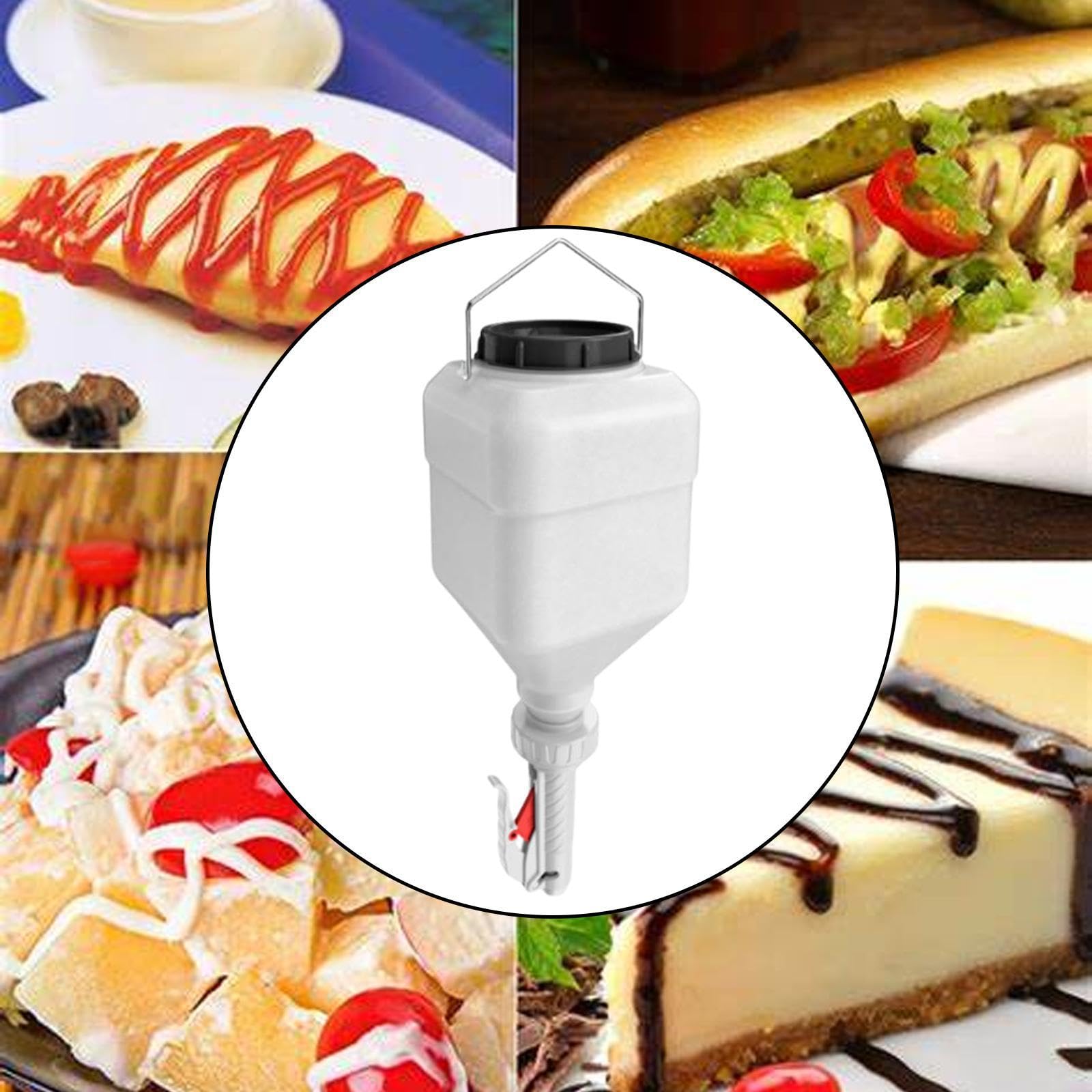 Dispensador de ketchup de 5,5 L para restaurantes, botella dispensadora de salsa blanca, grado comercial, diseño de fácil bombeo, ideal para comida rápida, barbacoa y catering