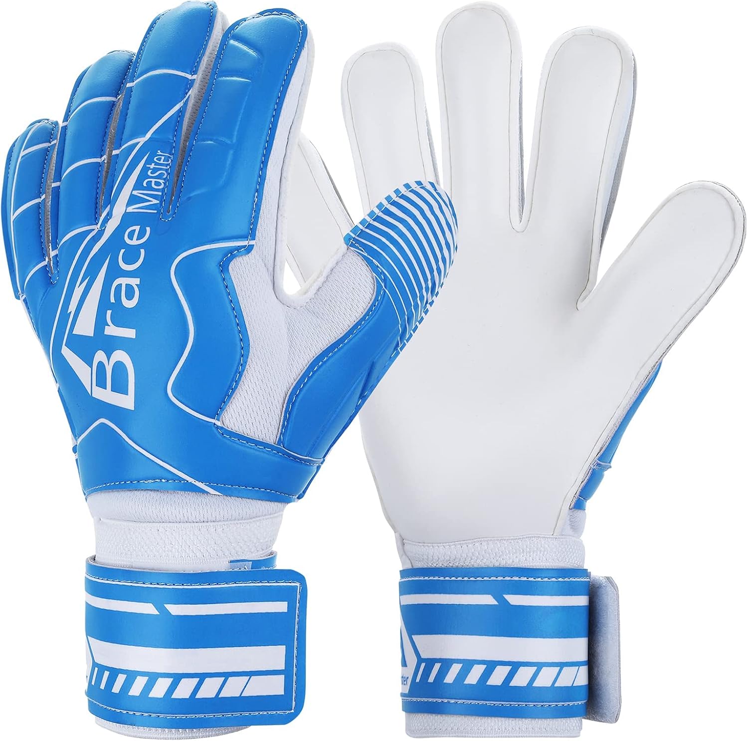 Goalie Gloves for Youth & Adult, Goalkeeper Gloves Kids with Finger Support, Black Latex Soccer Gloves for Men and Women, Junior Keeper Football Gloves for Training and Match, Size 7/8/9/10/11 : Sports & Outdoors