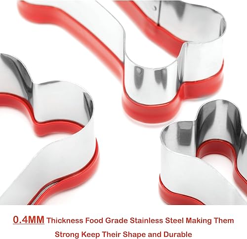 Miniatura 4 de Juego de 3 cortadores de galletas de hueso de perro, cortadores de golosinas para perros, formas de hueso, revestimiento de PVC suave de 2.4 a 3.9