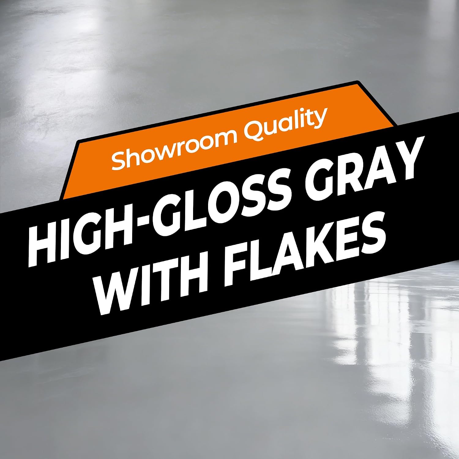 floor paint Epoxy Resin Floor Coating Kit - 1 Gallon, 100% Solids Self Leveling with Grey High Gloss Finish, Industrial Grade for Garage, Basement, Countertops - Covers 120 Sq Ft, Fast Curing