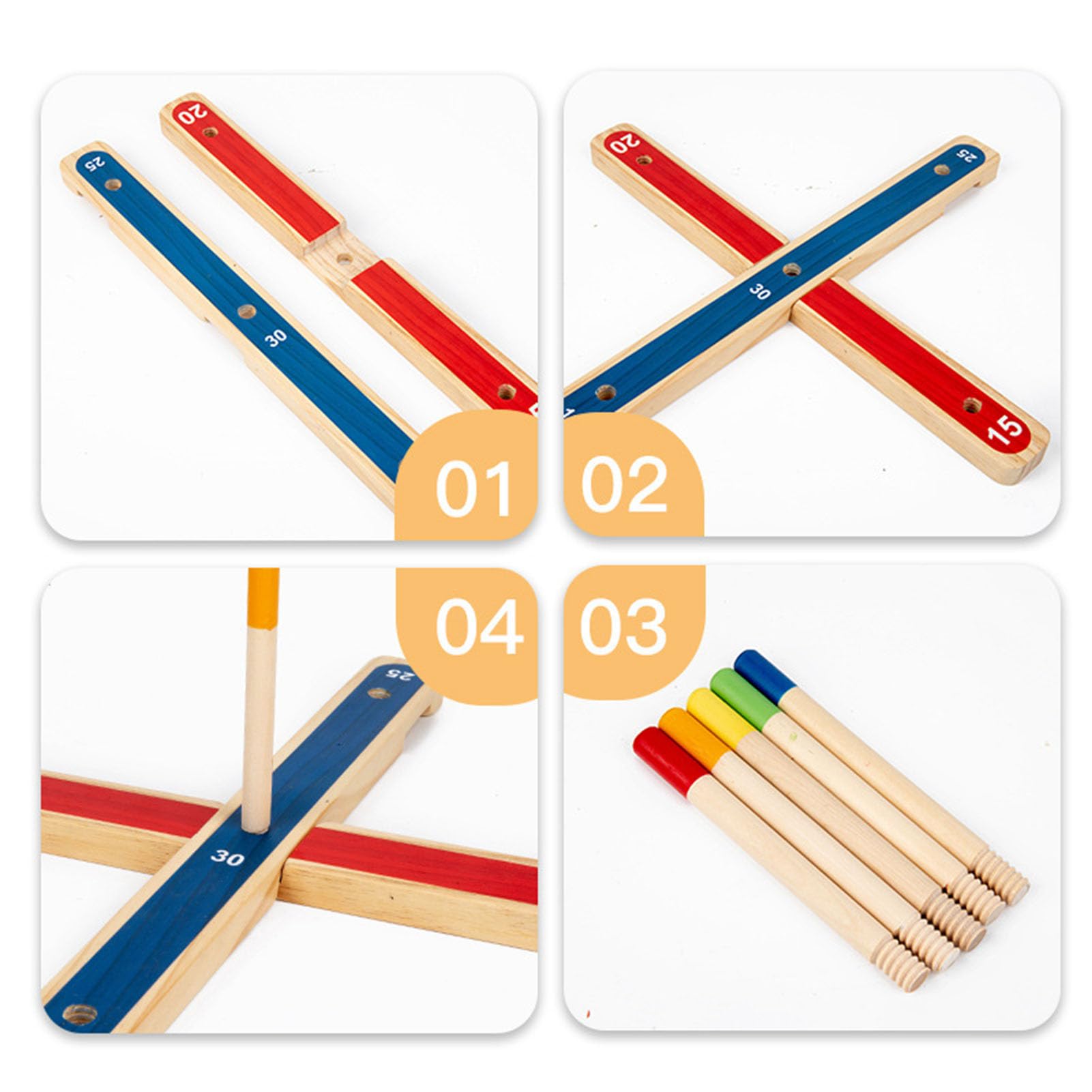Set di Gioco di Lancio ad Anelli in Legno, Gioco di Lancio con Anelli per Interni ed Esterni con Segnapunti