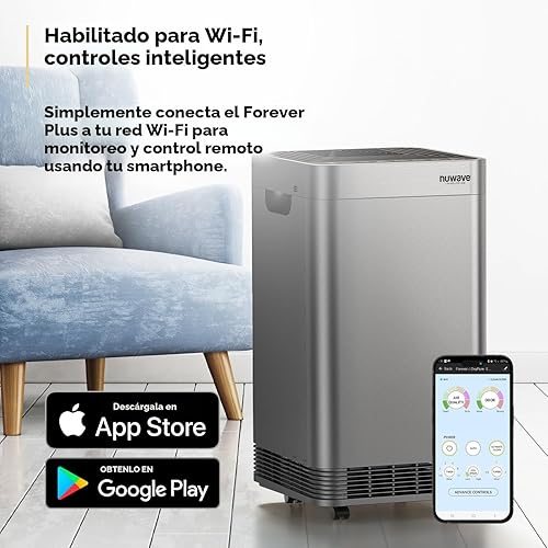 Miniatura 5 de Nuwave Forever Plus - Purificador de aire para el hogar con filtro lavable, áreas masivas de hasta 3,210 pies cuadrados, nunca reemplaza el sistema