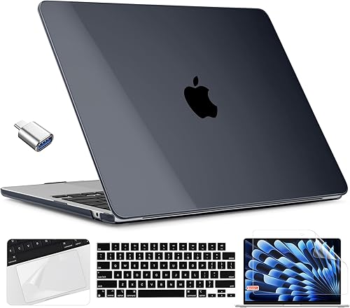 Miniatura 33 de TWOLSKOO Compatible con funda para MacBook Air M4 de 15 pulgadas versión 2025-2023 M4 A3241 M3 A3114 M2 A2941, carcasa rígida de plástico