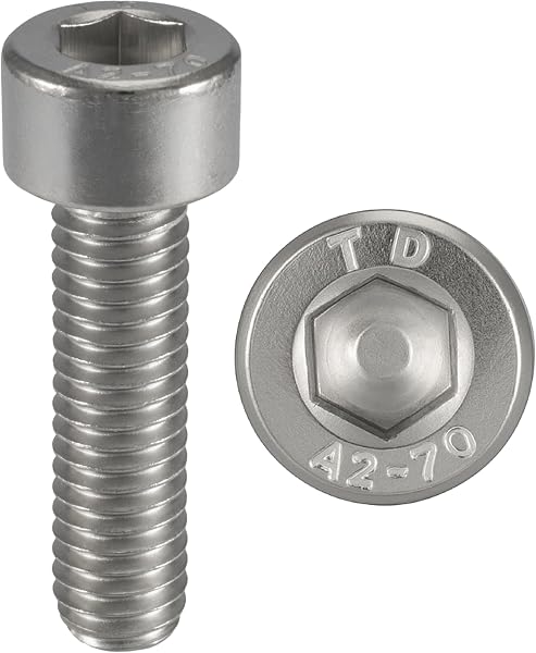 Stainless steel screws M6 x 20 mm cylindrical head BTR Ø 6 x 20 mm | M6 x 20 mm CHC hexagon socket screws (allen key) | stainless steel A2-70 (V2A/304) | ISO 4762/DIN 912: pack of 5 - 1