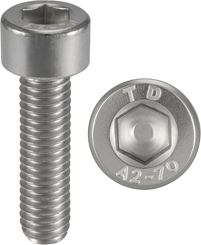 Stainless steel screws M6 x 20 mm cylindrical head BTR Ø 6 x 20 mm | M6 x 20 mm CHC hexagon socket screws (allen key) | stainless steel A2-70 (V2A/304) | ISO 4762/DIN 912: pack of 5