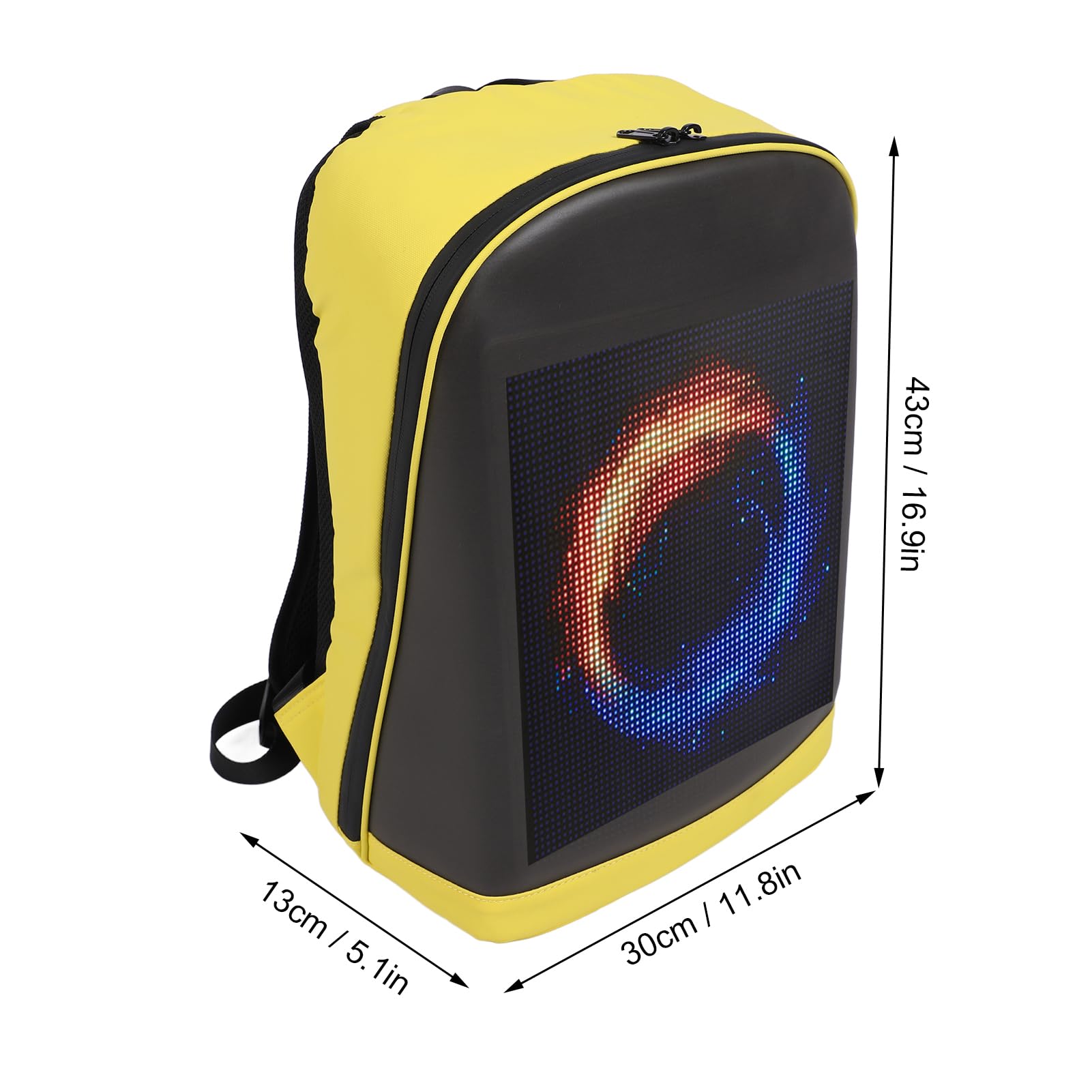 Garsent LED-Rucksack mit Programmierbarem Bildschirm, HD-Farbbildschirm, App-Steuerung, Laptop-Rucksack, Wasserdichte LED-Tasche, Reiserucksack, Motorrad-Rucksack mit USB-Anschluss