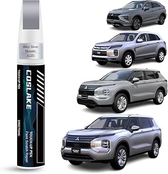 Car Touch Up PaintAlloy Silver MetallicU25 for Mitsubishi, Car Paint Scratch Repair Kit, Quick & Easy Solution to Repair, 2 in 1 Scratch Remover Pen with 2PCS Disposable Micro Applicators