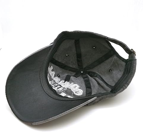 Perlotus Black Men's Baseball Hat Original Black Embroidered Leather Detailed Design