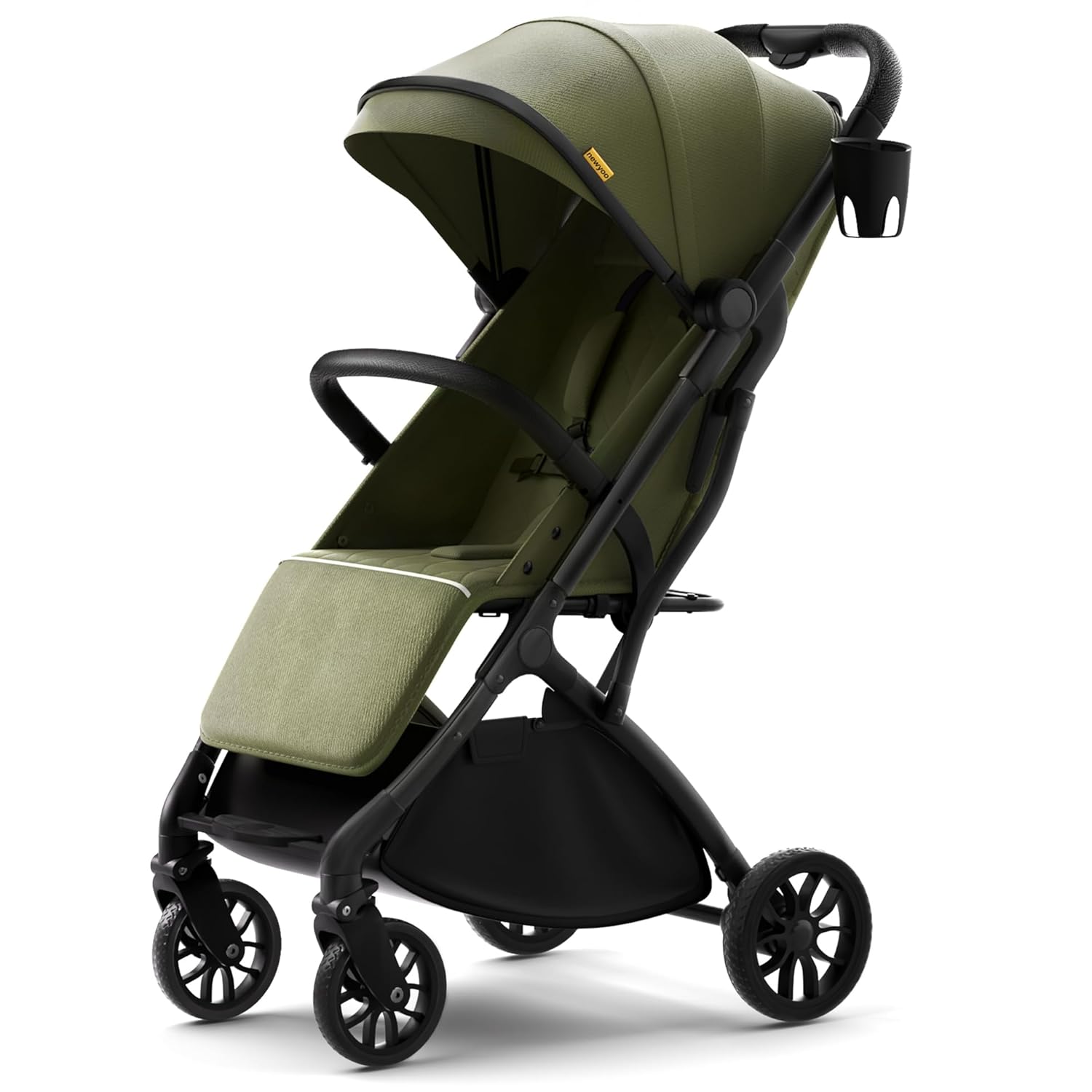 NewYOO GLIDETOW TR18M Легкая коляска для путешествий для малышей, компактная складная коляска с ручкой багажника и подстаканник, одна рука, легко складывается, рядом плоская плоская сиденье, зеленый