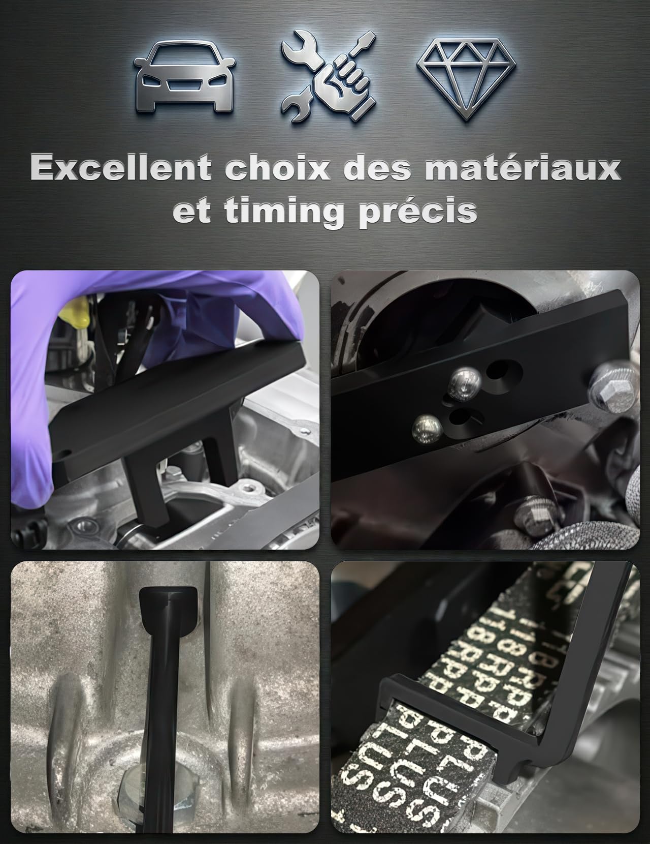 Kit Calage Distribution PSA 1.2 PureTech, Outil de Verrouillage et de Test Complet 7 Pièces pour Citroën/Peugeot/Opel 1.2L VTI GDI
