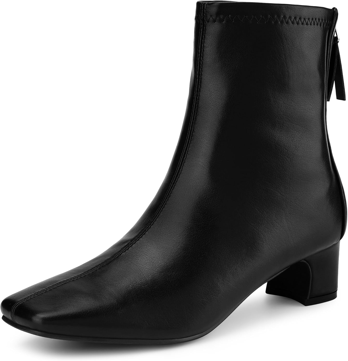 Allegra K Women's Square Toe Block Heels Ankle Boots