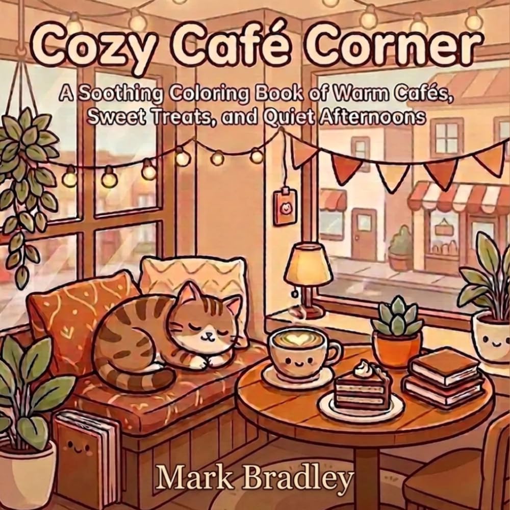 Cozy Café Corner: A Soothing Coloring Book of Warm Cafés, Sweet Treats, and Quiet Afternoons