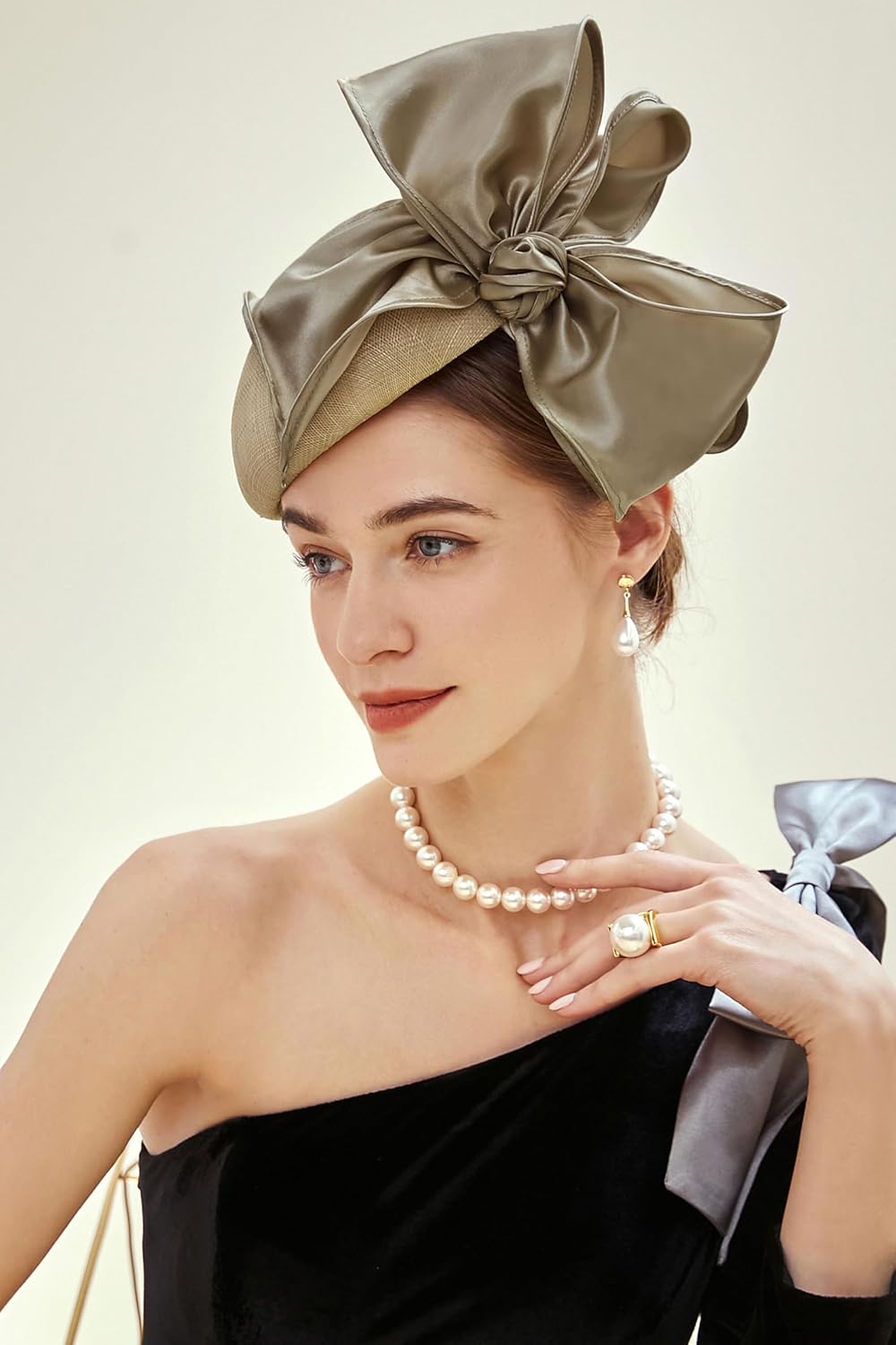 BABEYOND Fascinator Hat for Women Tea Party Derby Hat Mesh Cocktail Pillbox Hat Bridal Wedding Headpiece - Image 3