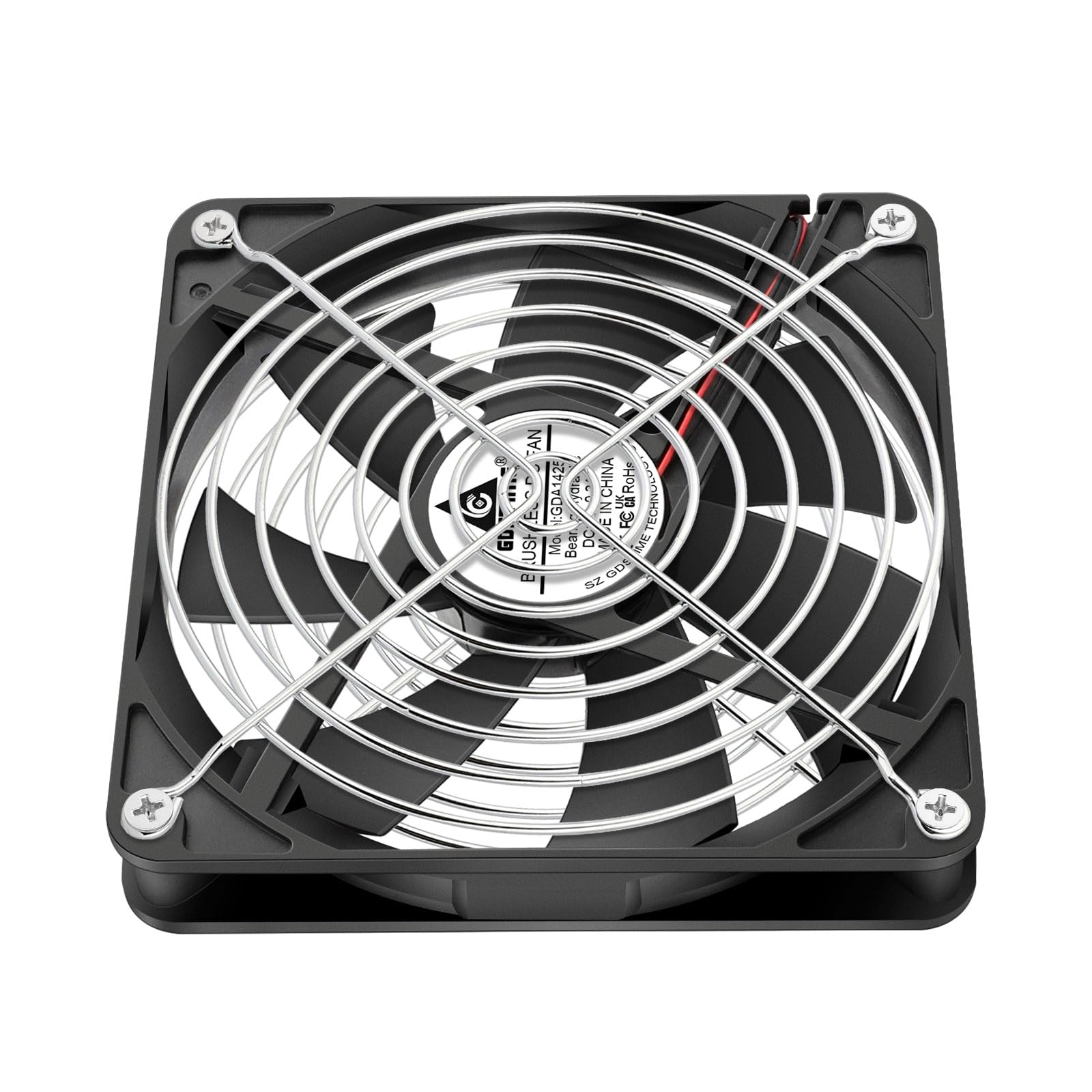 GDSTIME Set di 2 ventilatori USB 140 mm Ventilatore PC 140 mm USB Fan 5 V 140 x 25 con 3 velocità regolabile per computer router mobile