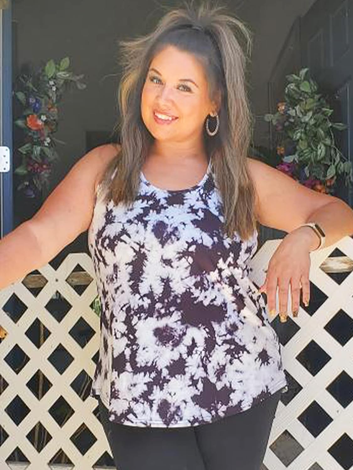 FOREYOND Women's Plus Size Workout Tank Tops Loose Fit Yoga Racerback Athletic Tops Sleeveless Summer Shirts - Image 2