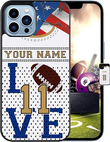 Miniatura 2 de Personalized Name Number Custom American Football Jersey America Flag Design Rubber Cover Phone Case for Samsung Galaxy A53