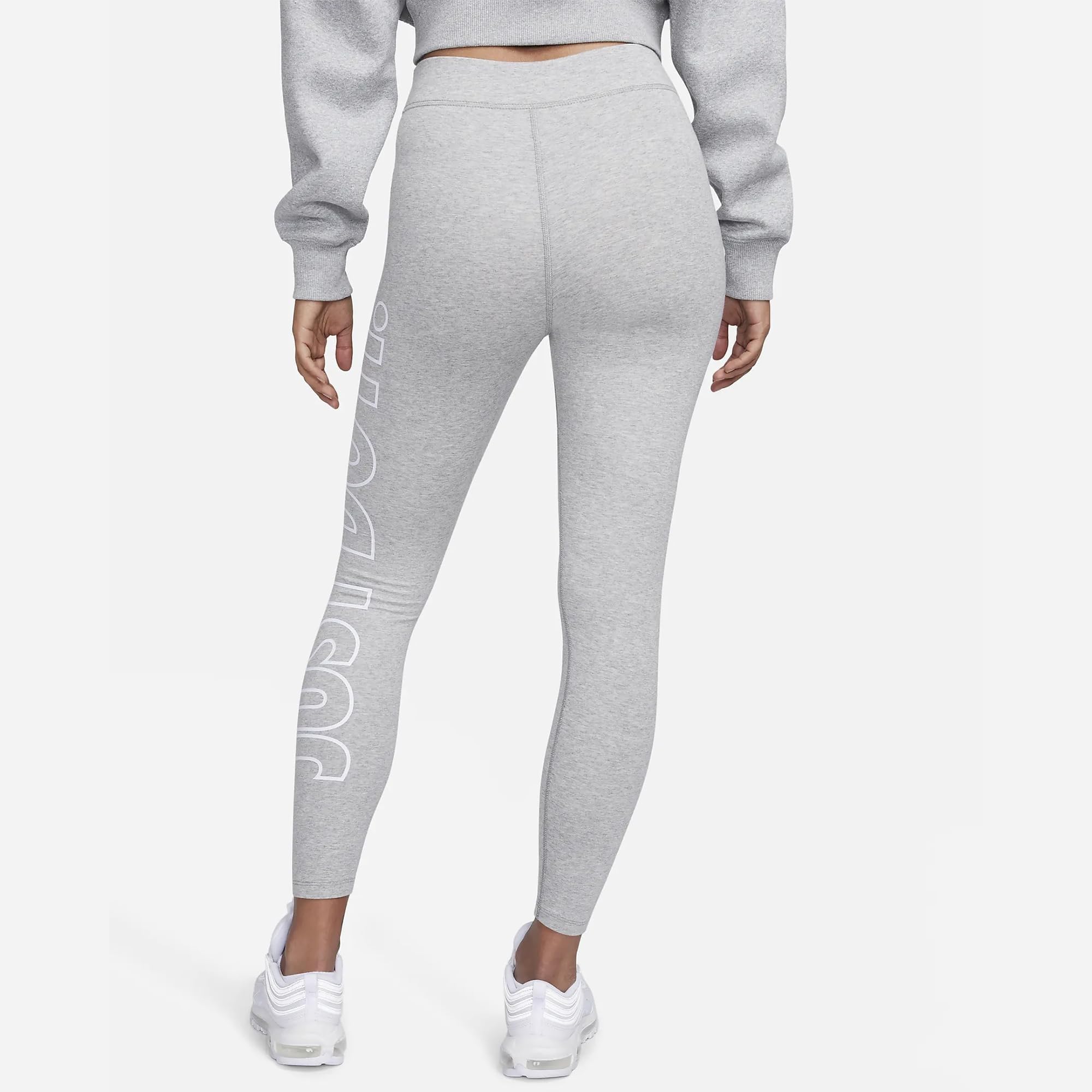 Nike DV7793-063 W NSW NK CLSC GX HR Tight JDI Legginsy damskie Dk Grey Heather/White Rozmiar S, Dk Grey Heather/White, S