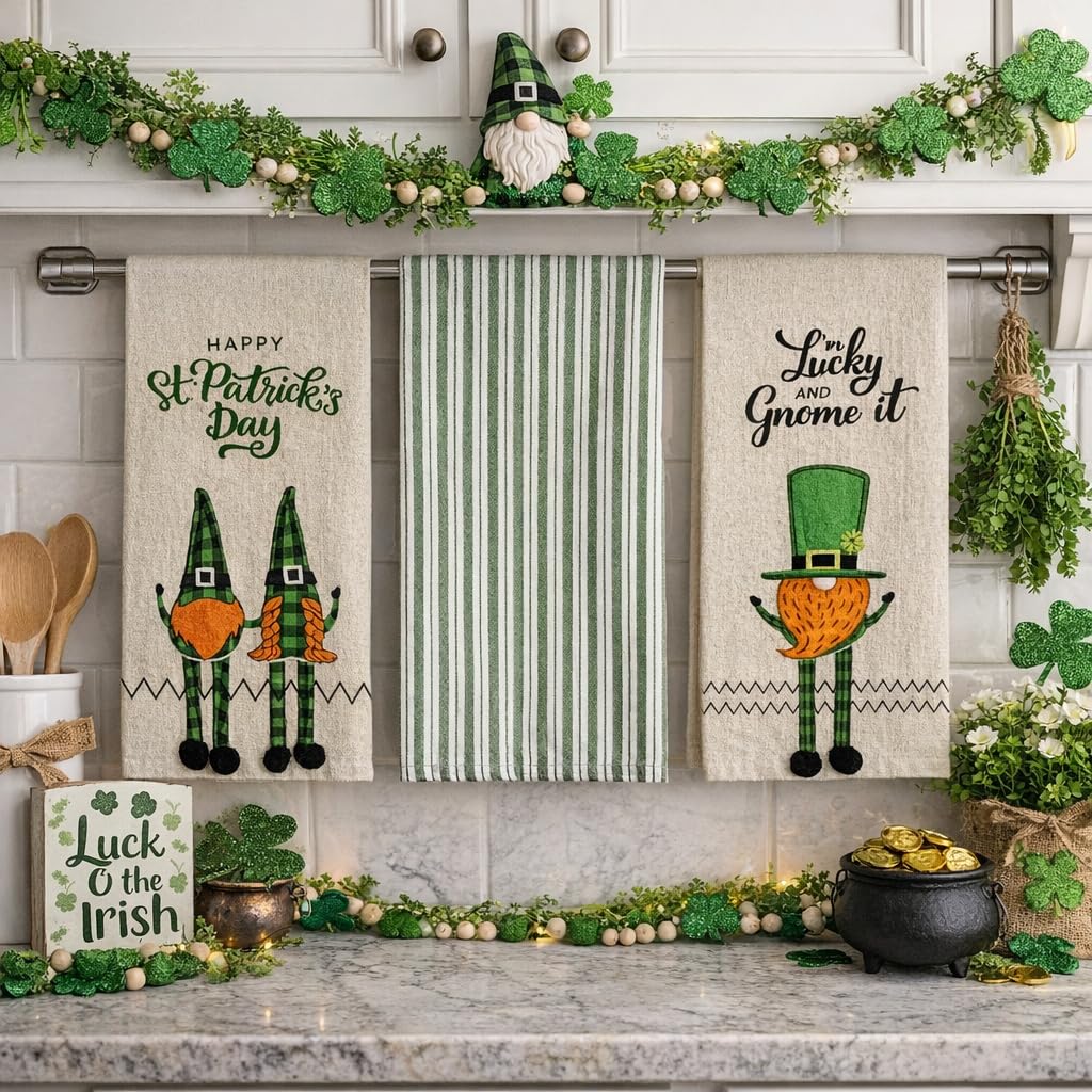 Serafina Home St. Patrick's Day Festliches Zwerg Handtuch-Set