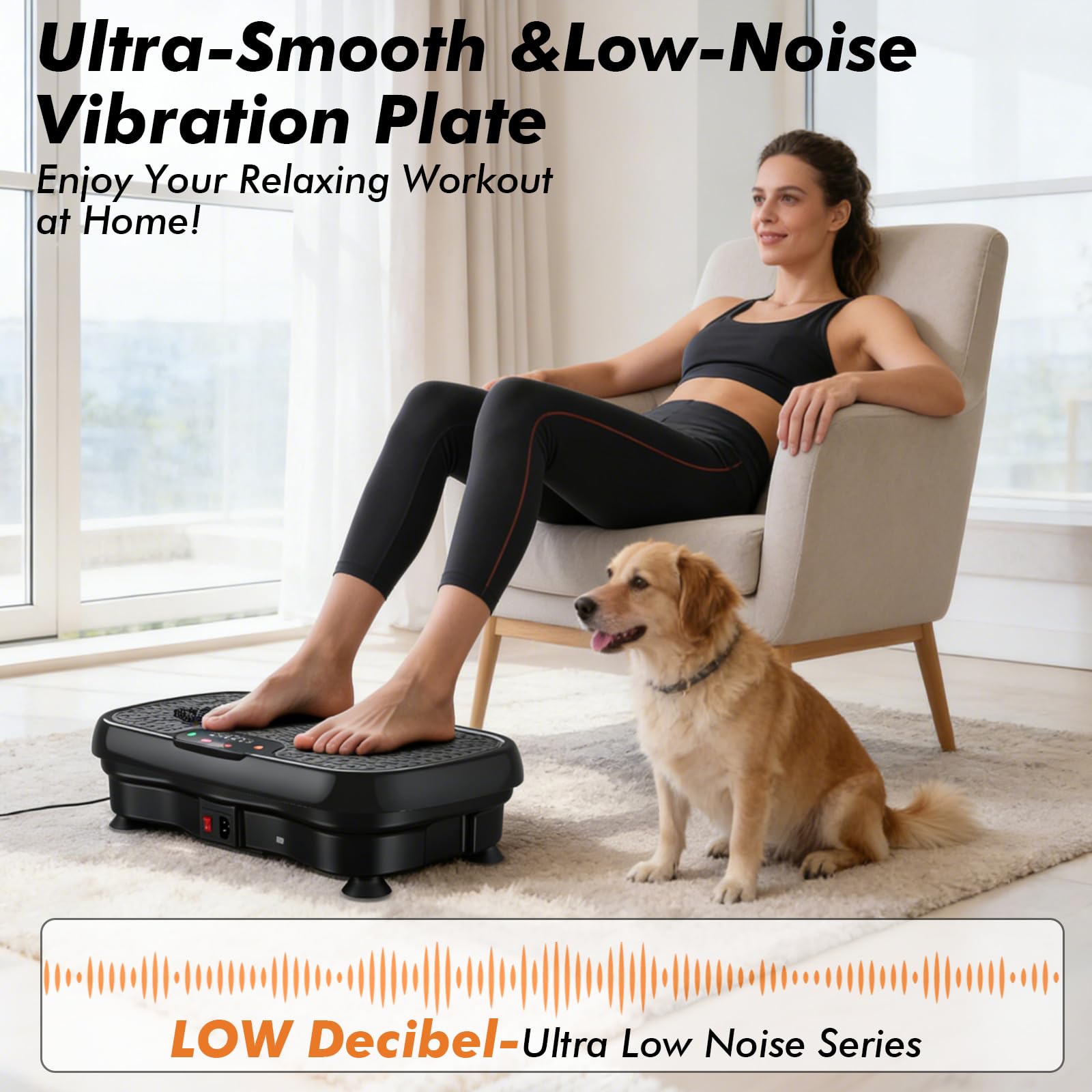 Plataforma Vibratoria Para Ejercicios, Tabla De Fitness Con Bandas De Resistencia, Para Drenaje Linfático, Pérdida De Peso Y Tonificación, Plataforma De Entrenamiento De Cuerpo Completo(White)