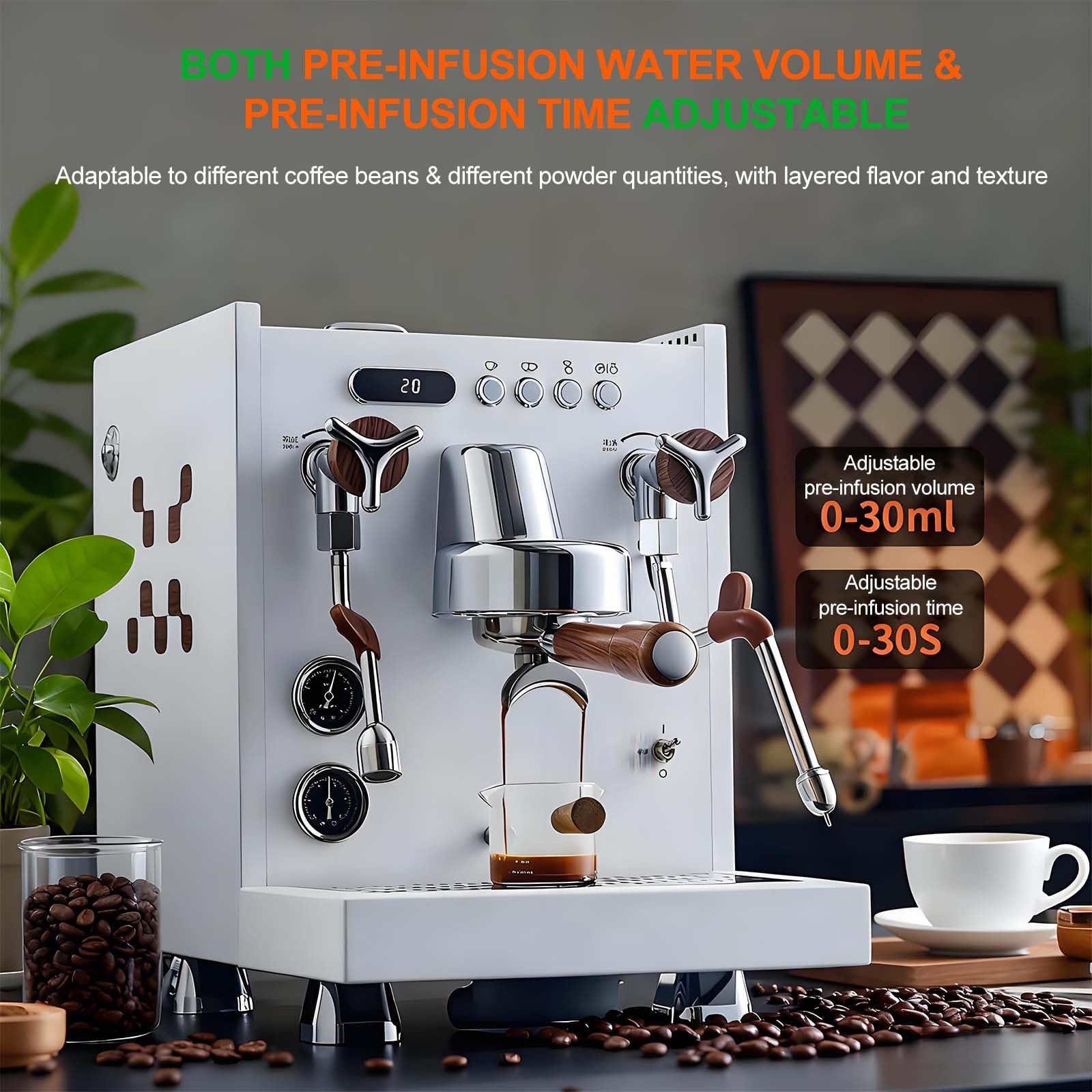 Spieniacz I Spieniacz Do Mleka, Elektryczny Podgrzewacz I Spieniacz Do Mleka Do Latte I Macchiato, Z Dyszą SpieniająCą, 58 Mm, Ubijak O StałEj Sile Spieniania, łYżEczka Do Kawy