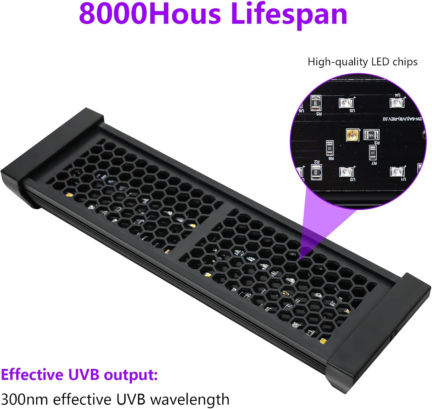 Dimmable UVB Light for Reptiles, LED Reptile UVA UVB Lamp with 3 Lighting Modes, 4/8/12 Hours Timer, Adjustable Brightness, Reptile Light for Bearded Dragon Turtles Lizard Snake Gecko, 8W