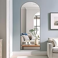 Vista 53 de NeuType Espejo arqueado de longitud completa, 71 x 32 pulgadas, espejo grande de cuerpo completo con marco de metal de aluminio, protección contra