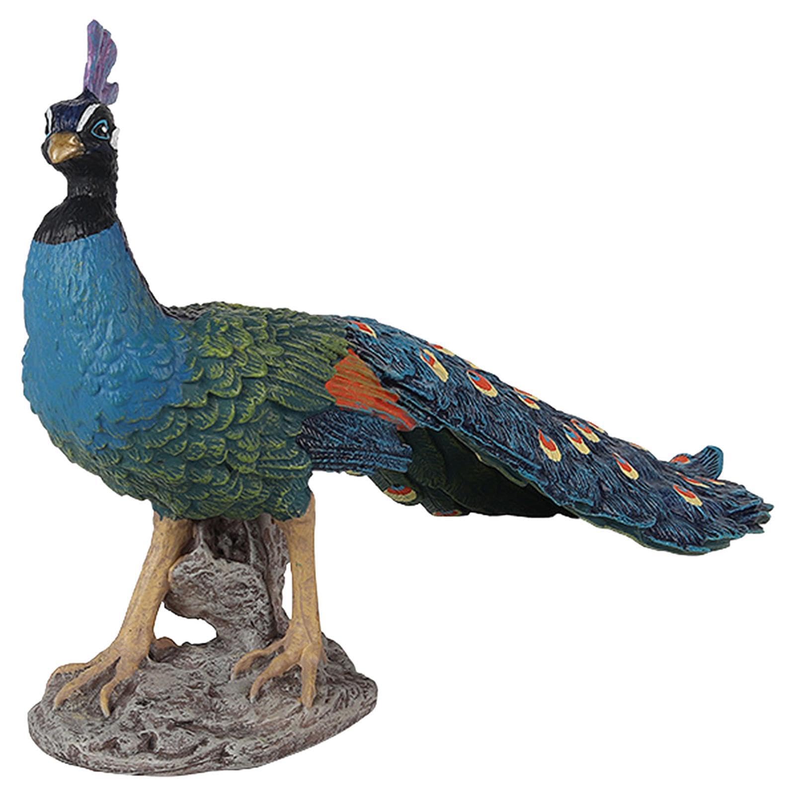 QUILSTM Animal Model Statues As Room Decor Featuring Beautifully Crafted Plastic Animal Figure Gift Ideas LIFELIKE SHAPEHigh Simulation Large Peacock