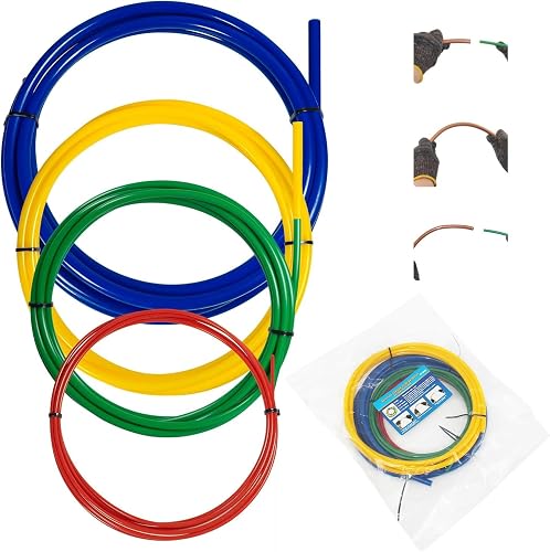 4 Pcs AC Copper Pipe Bender, 1/4in 3/8in 1/2in 5/8in Built in Copper Tube Bending Strip, Air Conditioning Pipe Bender Kit Built in Tube Bending Tool, 4m