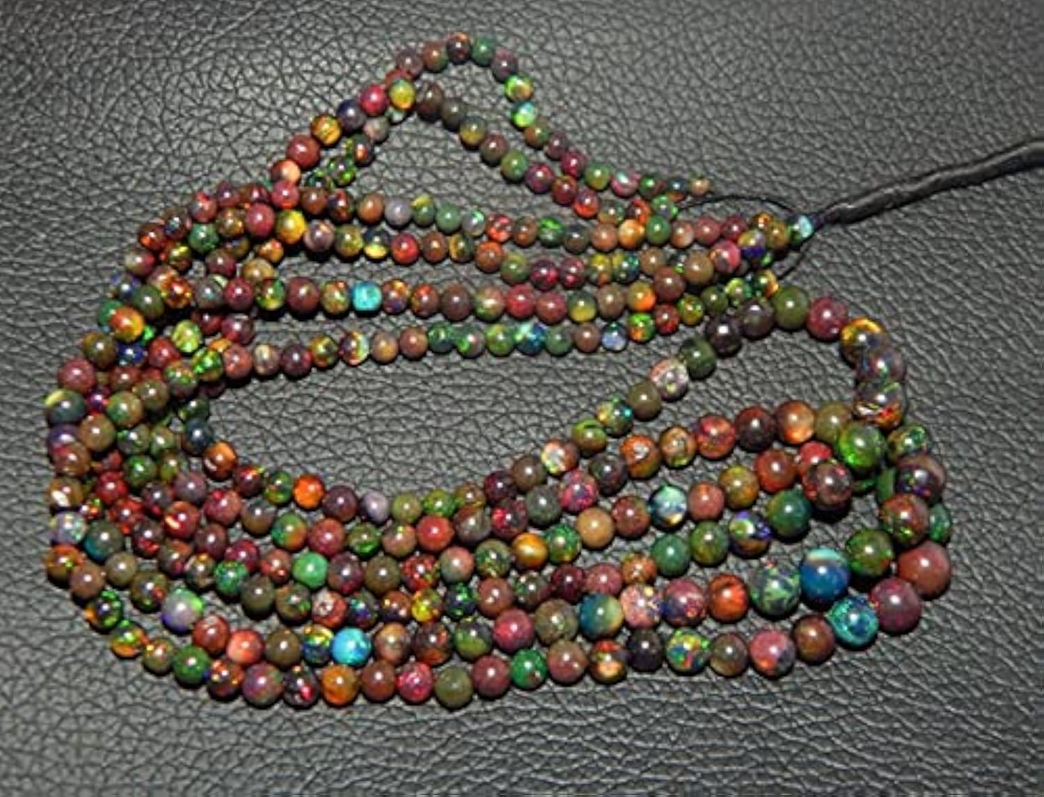 Opale noire Welo AAA perles rondes lisses 3.5-6 mm LKBEADS rang de 16 pouces haut de gamme