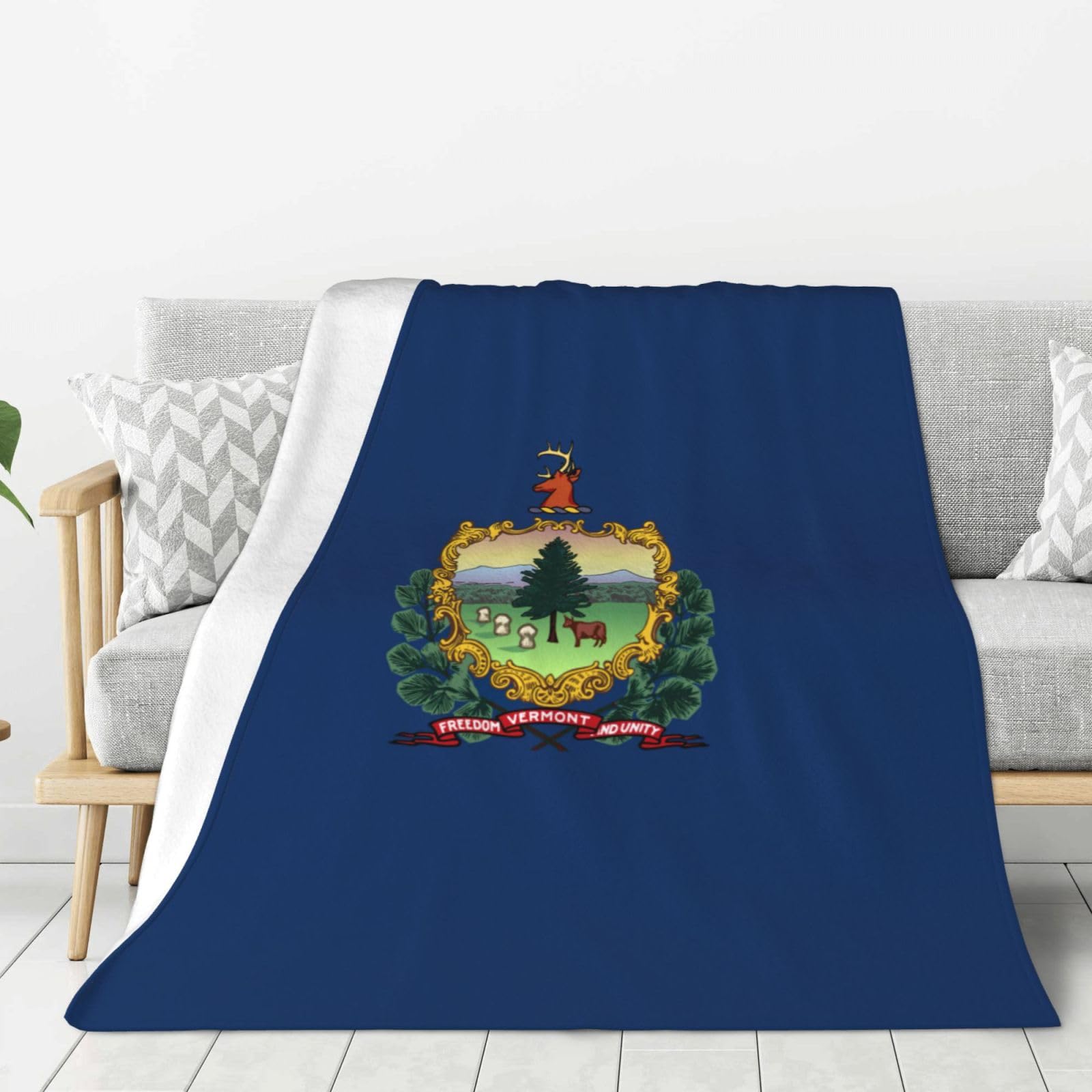 Couverture lit Vermont en flanelle plaid chaud pour camping et canapé