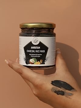 AMRUTAM Charcoal Face Mask With Manjistha, Multani Mitti, Guava Leaf Juice - (150Gms) - Single Jar