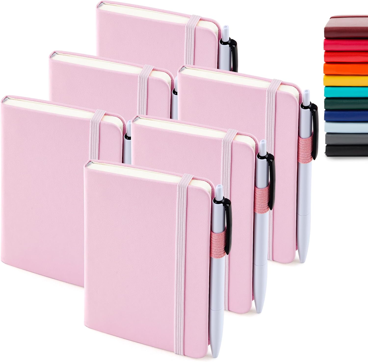 feela 6 Pack Pocket Small Notebooks Bulk, Mini Cute Memo Notepads Hardcover College