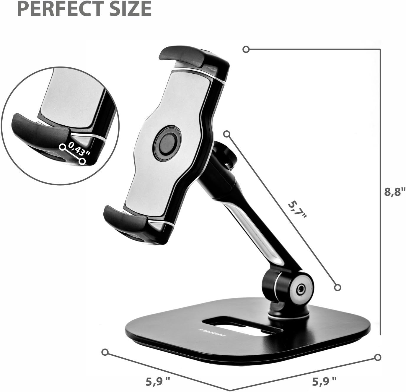 Ipad Stand - Tablet Stand - Ipad Table Stand for Home or Office - Tablet Holder Fits 7-11 inches Samsung iPhone Ipad Air Mini Tablets and Phones - with Camera Adapter