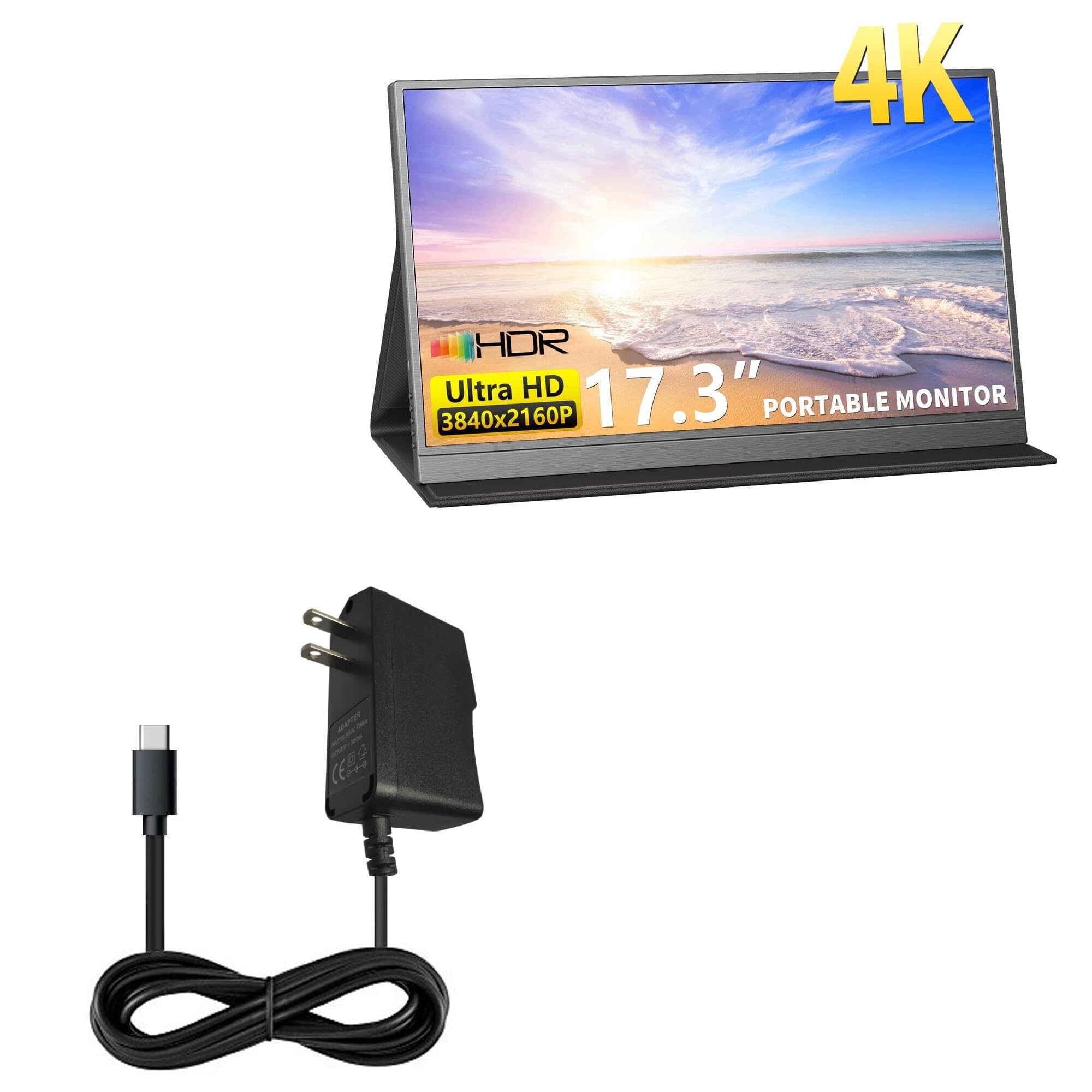 BoxWave Charger Compatible with MAGICRAVEN 4K Portable Monitor (17.3 in) - Wall Charger Direct (15W), Rapid Charge Your Device with Built-in 6ft Cable