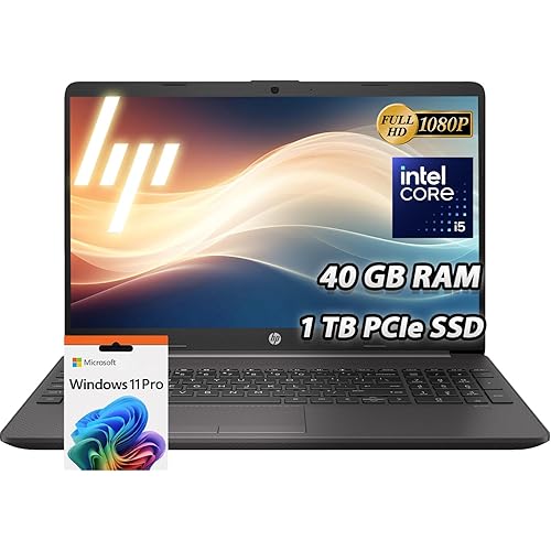 HP 250R-G9 Flagship 15.6" Laptop - Special Business Edition with 13th Intel Core i5-1335U (Beat i7-1255U) - 40GB RAM | 1TB SSD - FHD Display - Wi-Fi 6 - Win 11 Pro - w/WOWPC Recovery USB
