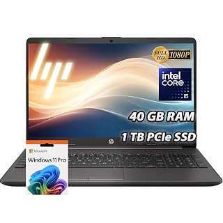 HP 250R-G9 Flagship 15.6" Laptop - Special Business Edition with 13th Intel Core i5-1335U (Beat i7-1255U) - 40GB RAM | 1TB SSD - FHD Display - Wi-Fi 6 - Win 11 Pro - w/WOWPC Recovery USB - Amazon product rated Grade A