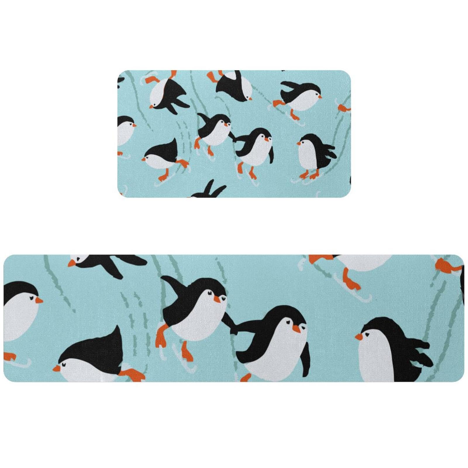 Alfombrillas de cocina absorbentes con diseño de pingüino para un suelo seco y limpio