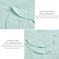 Vista 4 de Colcha extragrande King de 128 x 120 pulgadas, extra ancha, funda de cama ligera ultrasónica, patrón de cachemira, reversible, 5 piezas, 100%