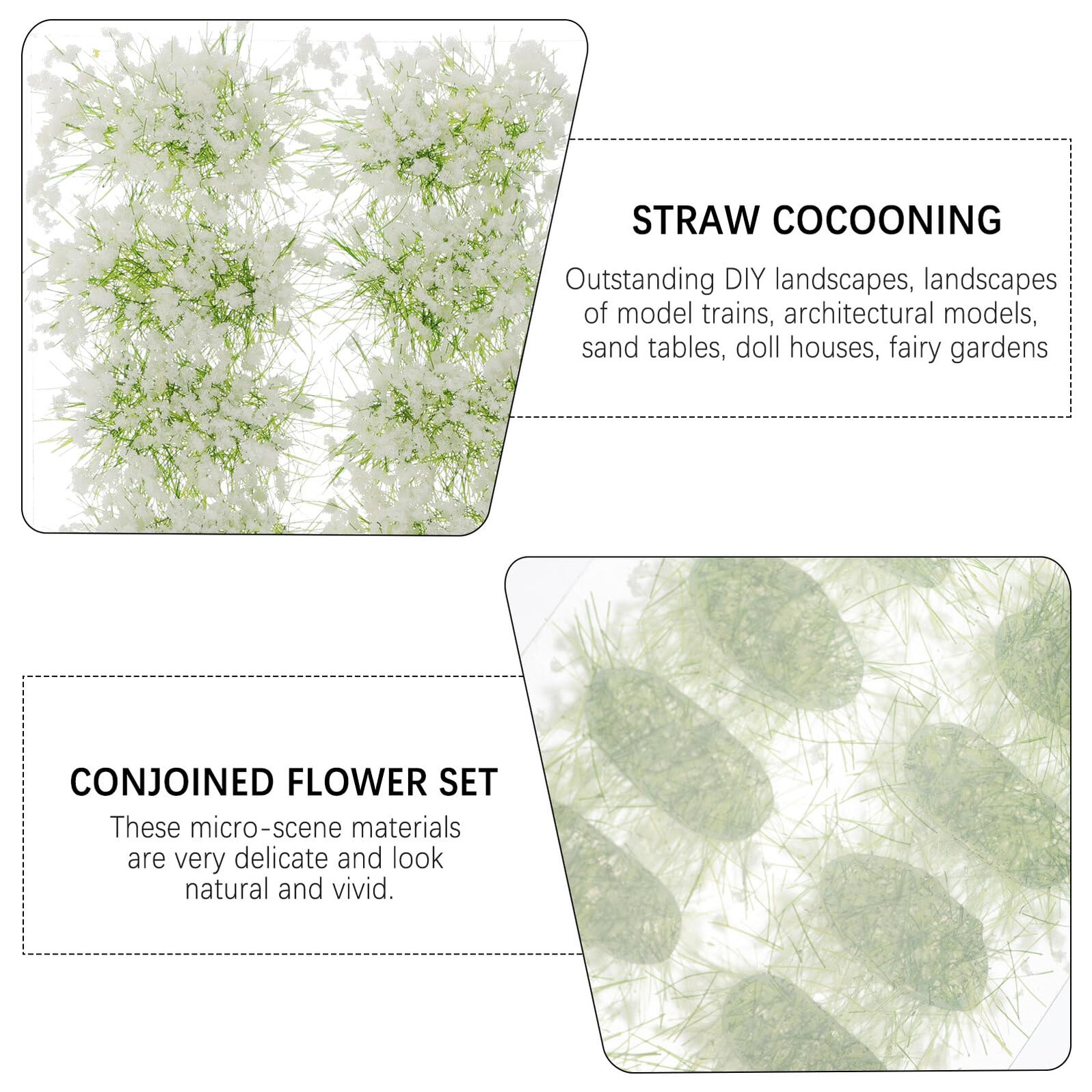 DOITOOL Materiali per Scenery DIY per Tavolino Giardino Esterno Cespugli Artificiali Bianco in Resina e Plastico, Facile da Usare e Portatile, Stile Realistico e Naturale per Modello