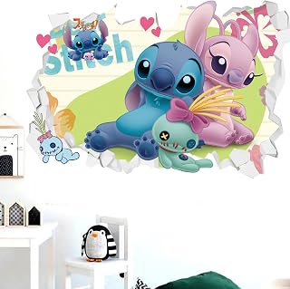 Stitch Wall Stickers Cartoon Kids Cartoon Stitch Wall Stickers for Stitch Bedroom Accessories Walls Bedroom Living Room Home Décor(15.7X23.7) Inch