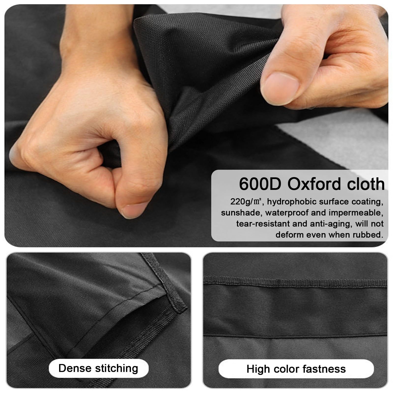Tendalino per Barca a T, Estensione Tendalino Barca, Tessuto Oxford 600D, Custodia per il Trasporto, Chiusura a G, Parasole Anteriore per Yacht(Gray,245x290cm/8x9.5ft)