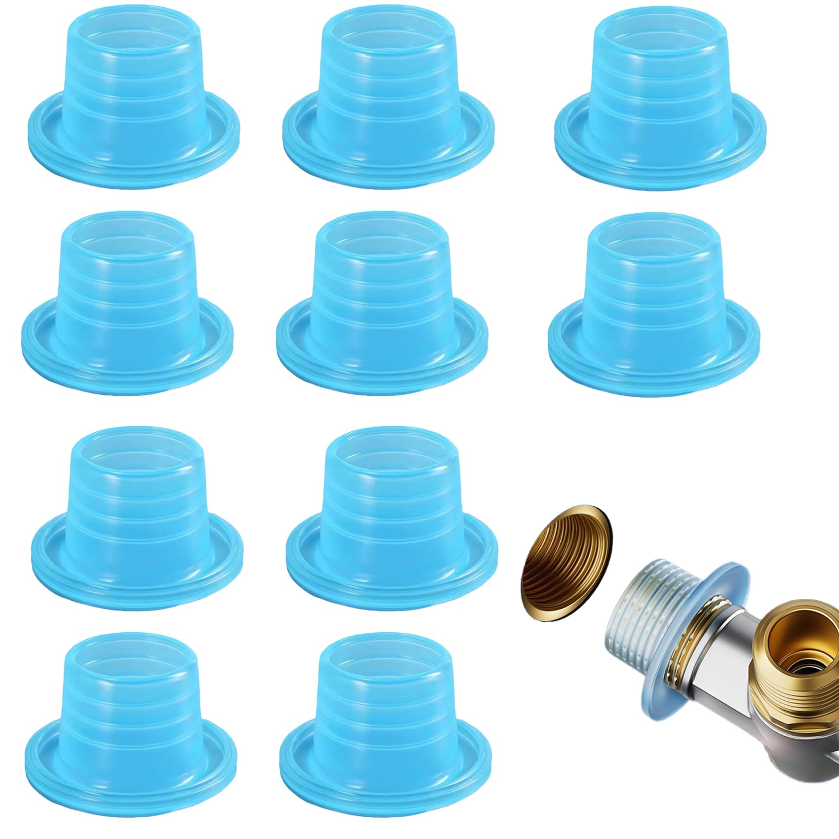Silicone Faucet Leak-Proof Sealing Gaskets - 10pcs Blue, Hose Washer Replacement For Plumbing