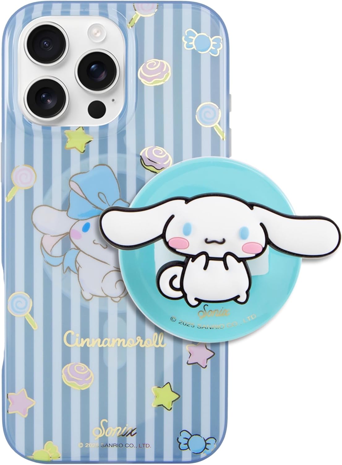 Sonix x Sanrio Magnetic Silicone Phone Ring (Cinnamoroll) + Case for MagSafe iPhone 16 Pro Max (Cinnamoroll Lovely Ribbons)